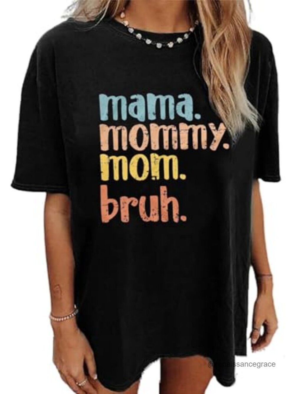 Oversized Cotton Tee Funny Mommy Shirt Graphic T-Shirt Short Sleeve Casual Top